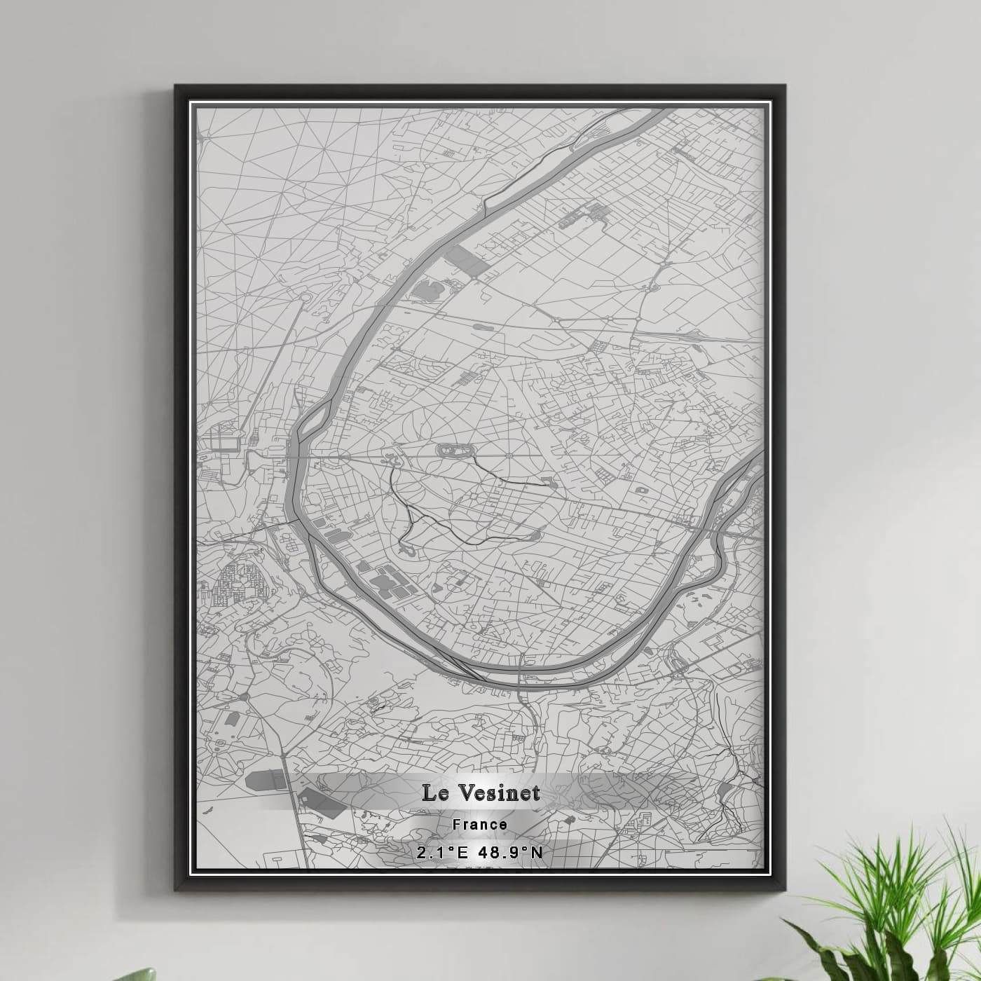 ROAD MAP OF LE VESINET, FRANCE BY MAPBAKES