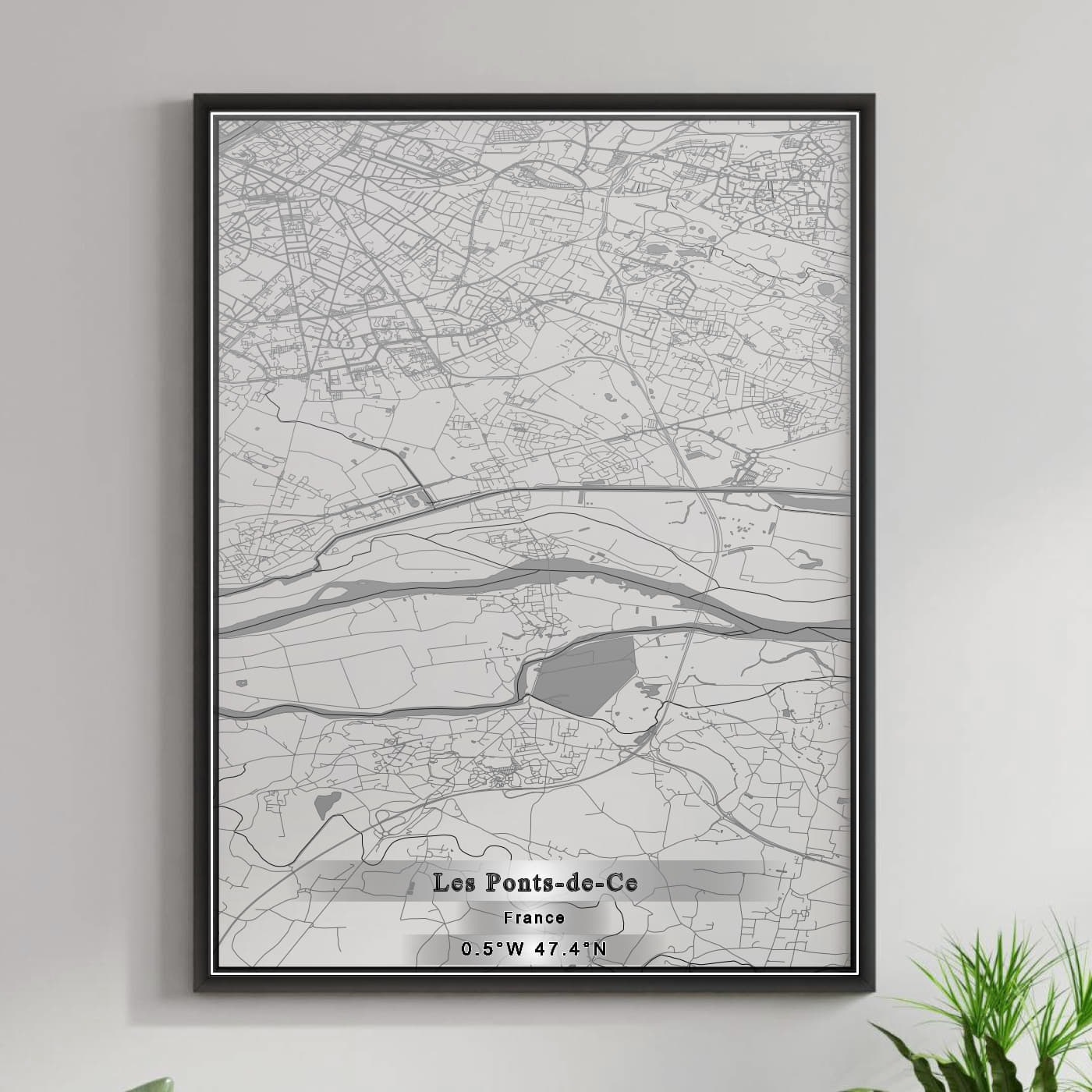 ROAD MAP OF LES PONTS-DE-CE, FRANCE BY MAPBAKES