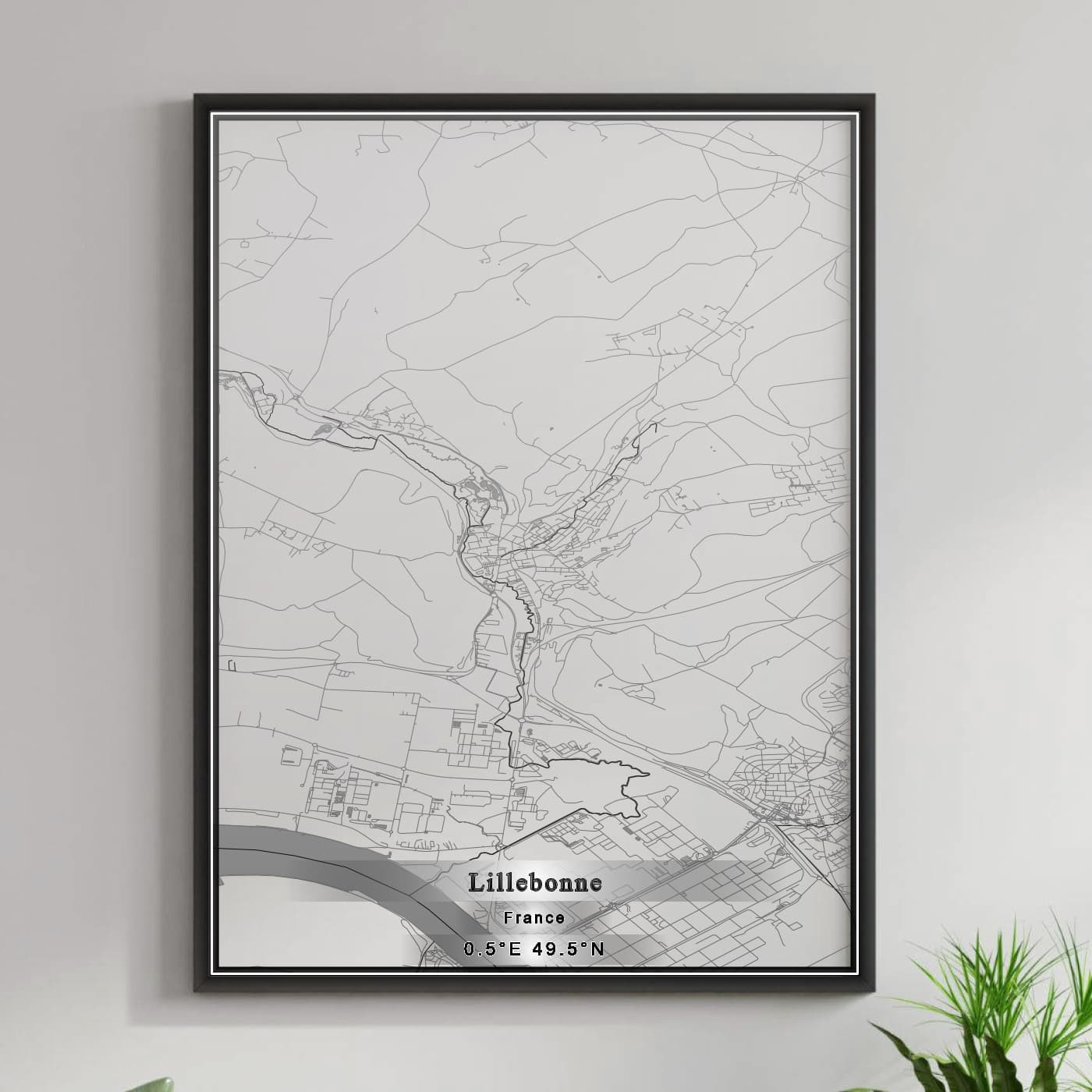 ROAD MAP OF LILLEBONNE, FRANCE BY MAPBAKES