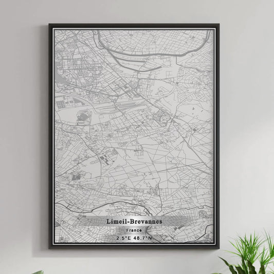 ROAD MAP OF LIMEIL-BREVANNES, FRANCE BY MAPBAKES