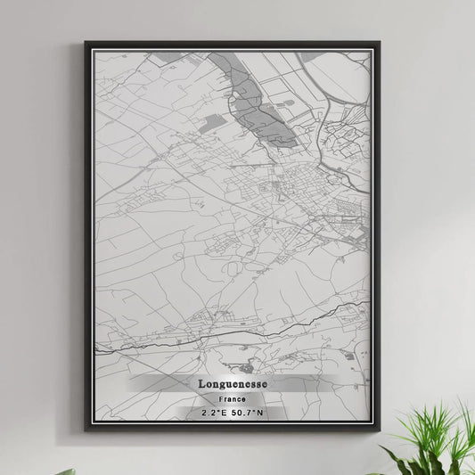 ROAD MAP OF LONGUENESSE, FRANCE BY MAPBAKES