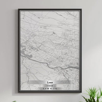 ROAD MAP OF LONS, FRANCE BY MAPBAKES