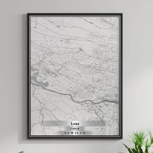 ROAD MAP OF LONS, FRANCE BY MAPBAKES