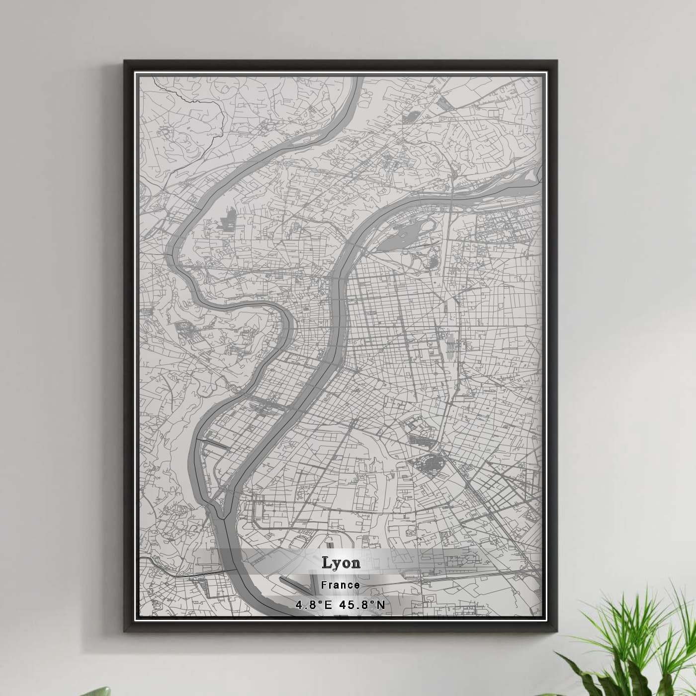 ROAD MAP OF LYON, FRANCE BY MAPBAKES