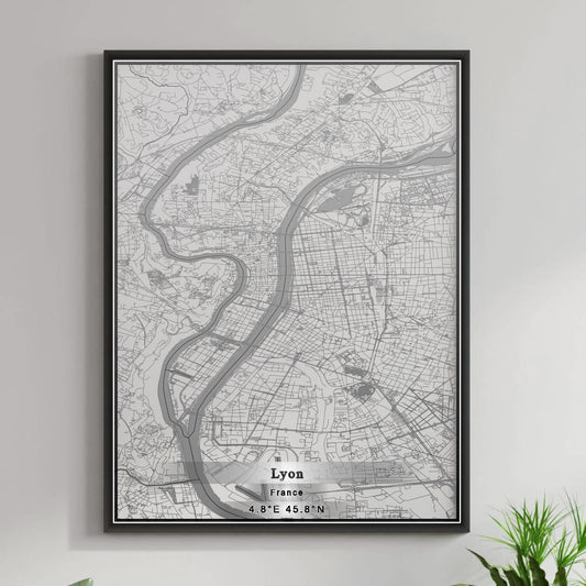 ROAD MAP OF LYON, FRANCE BY MAPBAKES