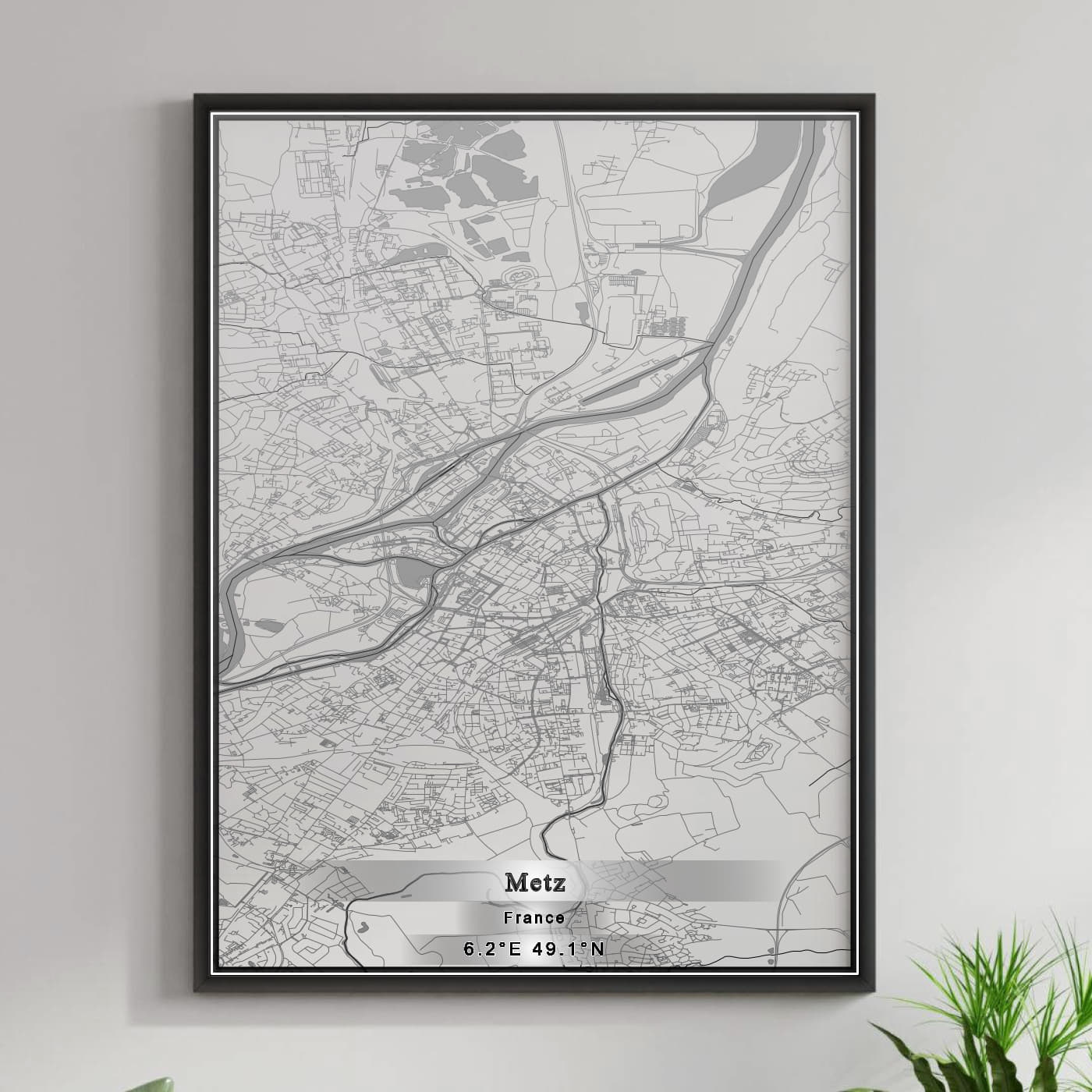 ROAD MAP OF METZ, FRANCE BY MAPBAKES