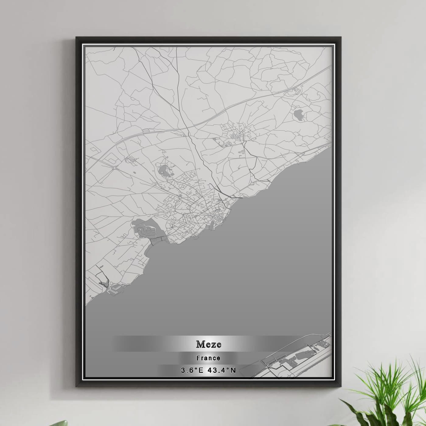 ROAD MAP OF MEZE, FRANCE BY MAPBAKES