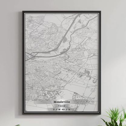 ROAD MAP OF MONDEVILLE, FRANCE BY MAPBAKES