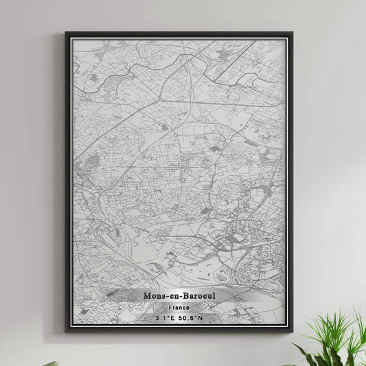 ROAD MAP OF MONS-EN-BAROEUL, FRANCE BY MAPBAKES