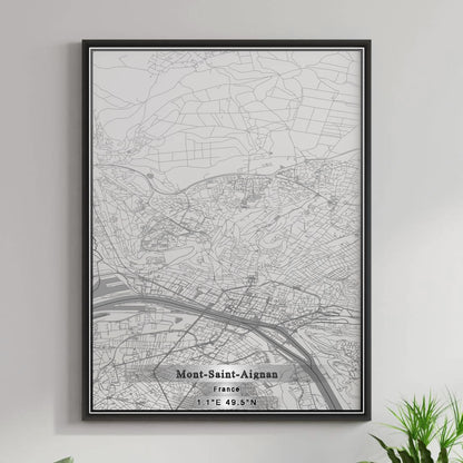 ROAD MAP OF MONT-SAINT-AIGNAN, FRANCE BY MAPBAKES