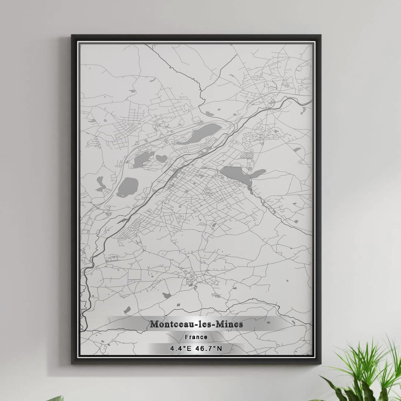 ROAD MAP OF MONTCEAU-LES-MINES, FRANCE BY MAPBAKES