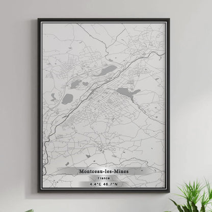 ROAD MAP OF MONTCEAU-LES-MINES, FRANCE BY MAPBAKES