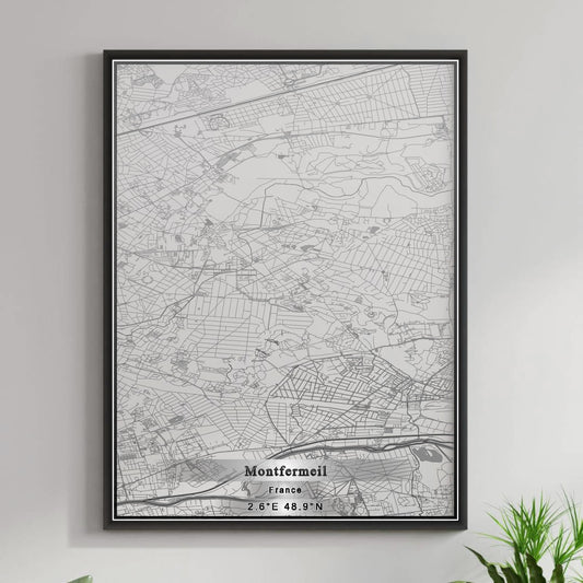 ROAD MAP OF MONTFERMEIL, FRANCE BY MAPBAKES