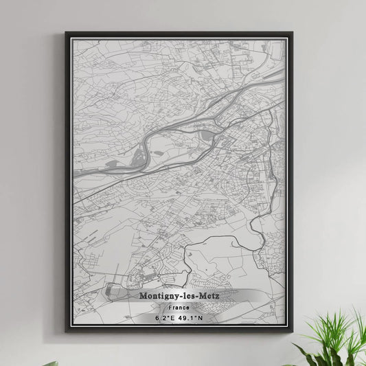 ROAD MAP OF MONTIGNY-LES-METZ, FRANCE BY MAPBAKES