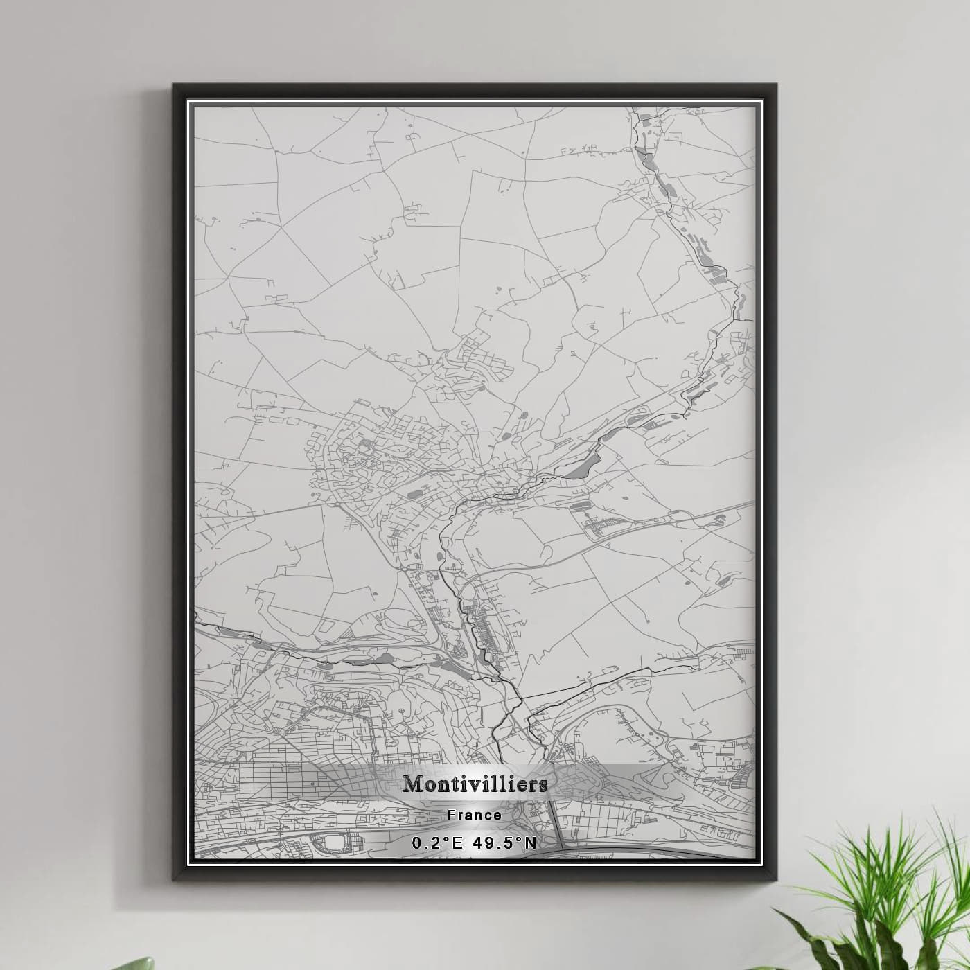 ROAD MAP OF MONTIVILLIERS, FRANCE BY MAPBAKES