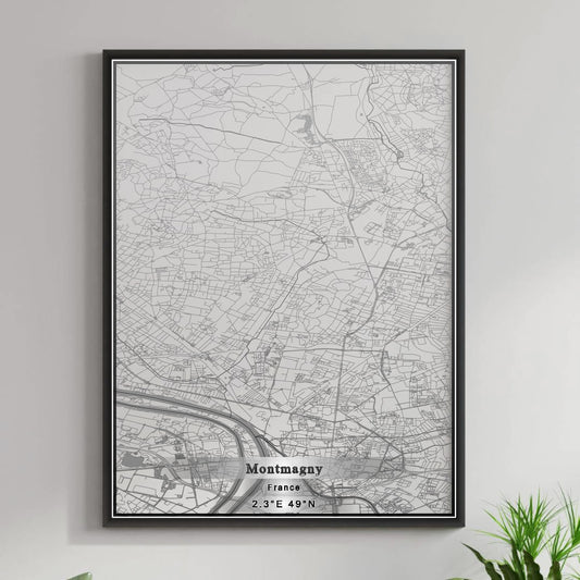 ROAD MAP OF MONTMAGNY, FRANCE BY MAPBAKES