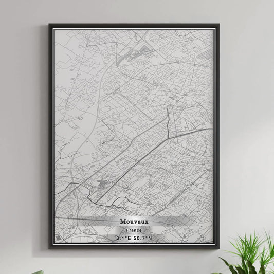 ROAD MAP OF MOUVAUX, FRANCE BY MAPBAKES