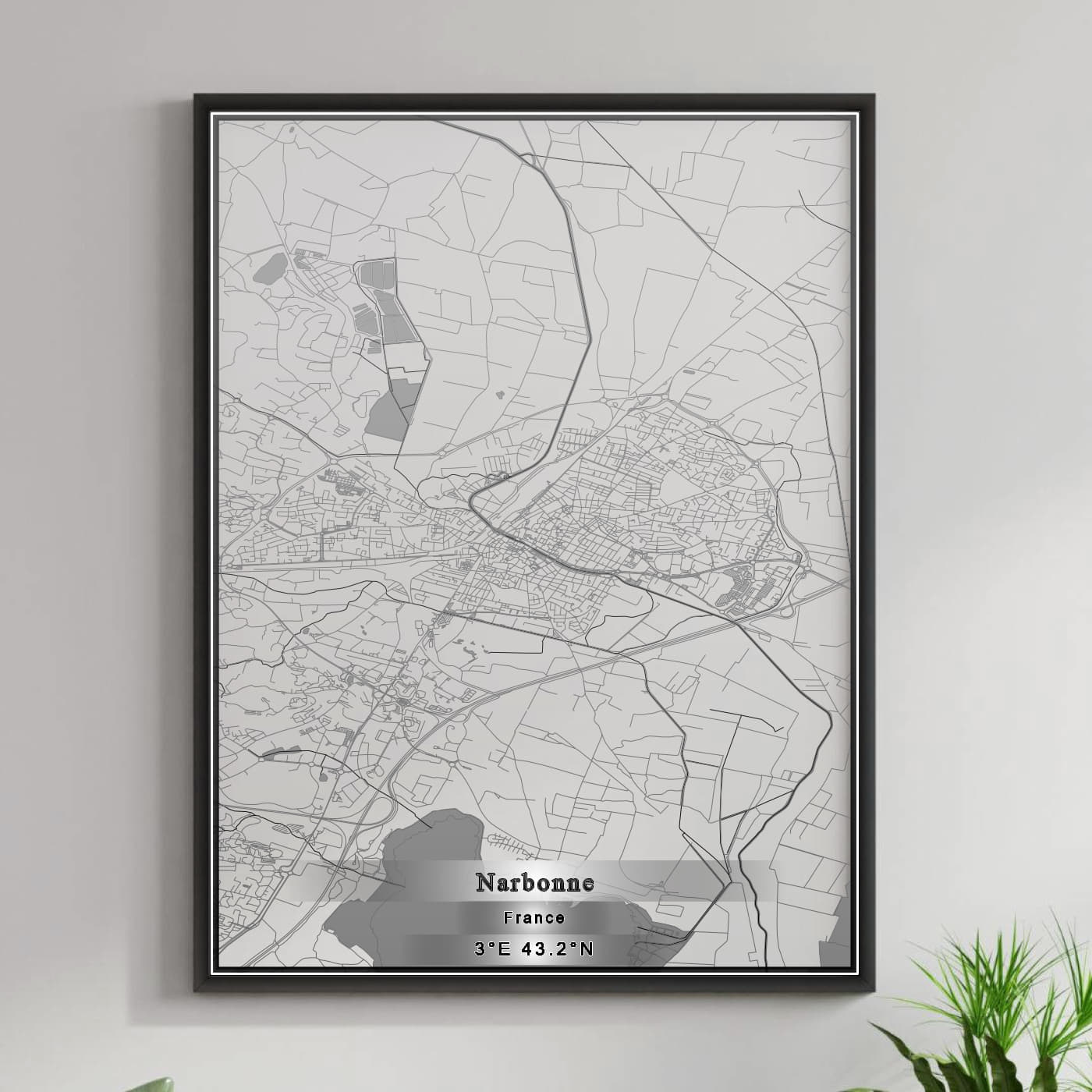 ROAD MAP OF NARBONNE, FRANCE BY MAPBAKES