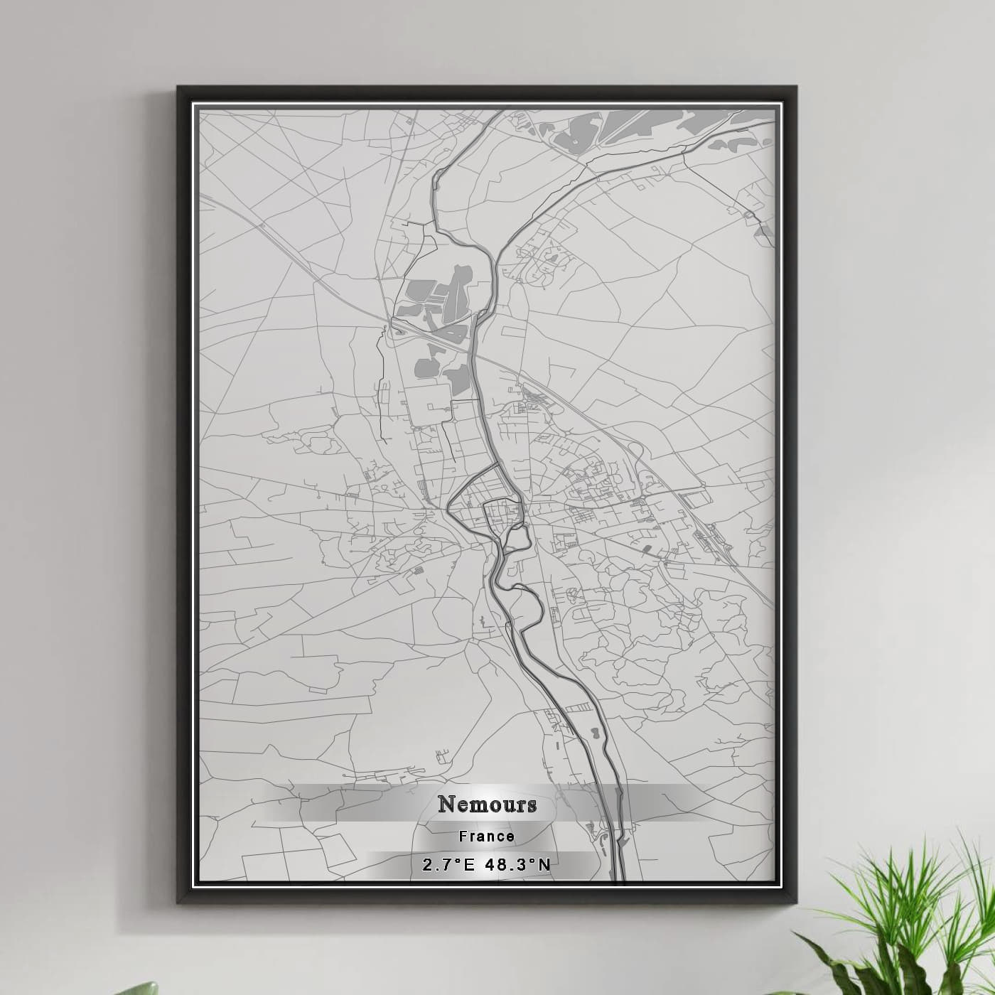 ROAD MAP OF NEMOURS, FRANCE BY MAPBAKES