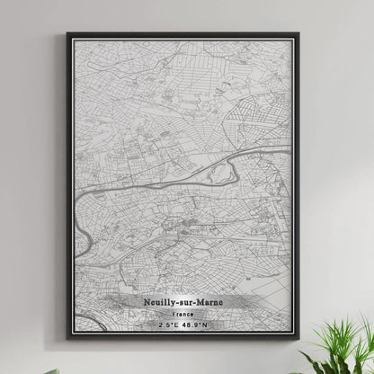 ROAD MAP OF NEUILLY-SUR-MARNE, FRANCE BY MAPBAKES