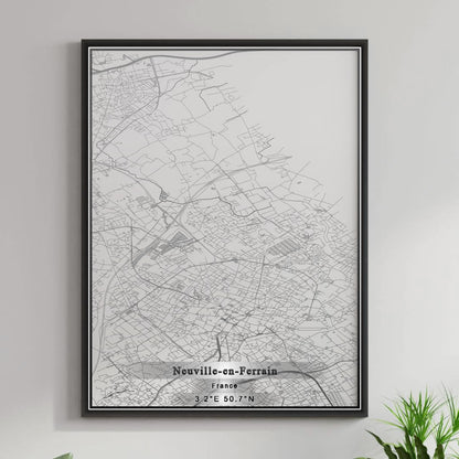 ROAD MAP OF NEUVILLE-EN-FERRAIN, FRANCE BY MAPBAKES