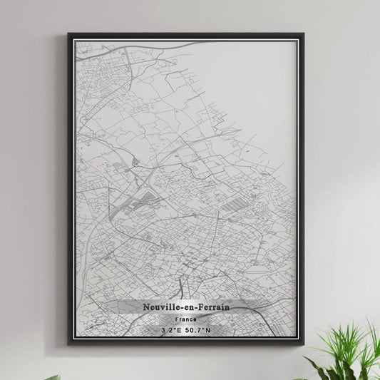 ROAD MAP OF NEUVILLE-EN-FERRAIN, FRANCE BY MAPBAKES