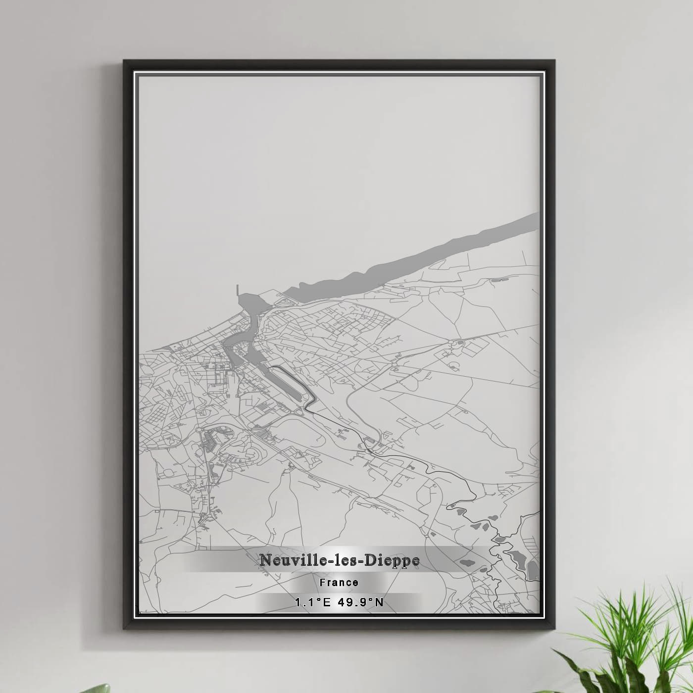 ROAD MAP OF NEUVILLE-LES-DIEPPE, FRANCE BY MAPBAKES