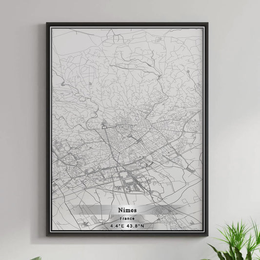 ROAD MAP OF NIMES, FRANCE BY MAPBAKES