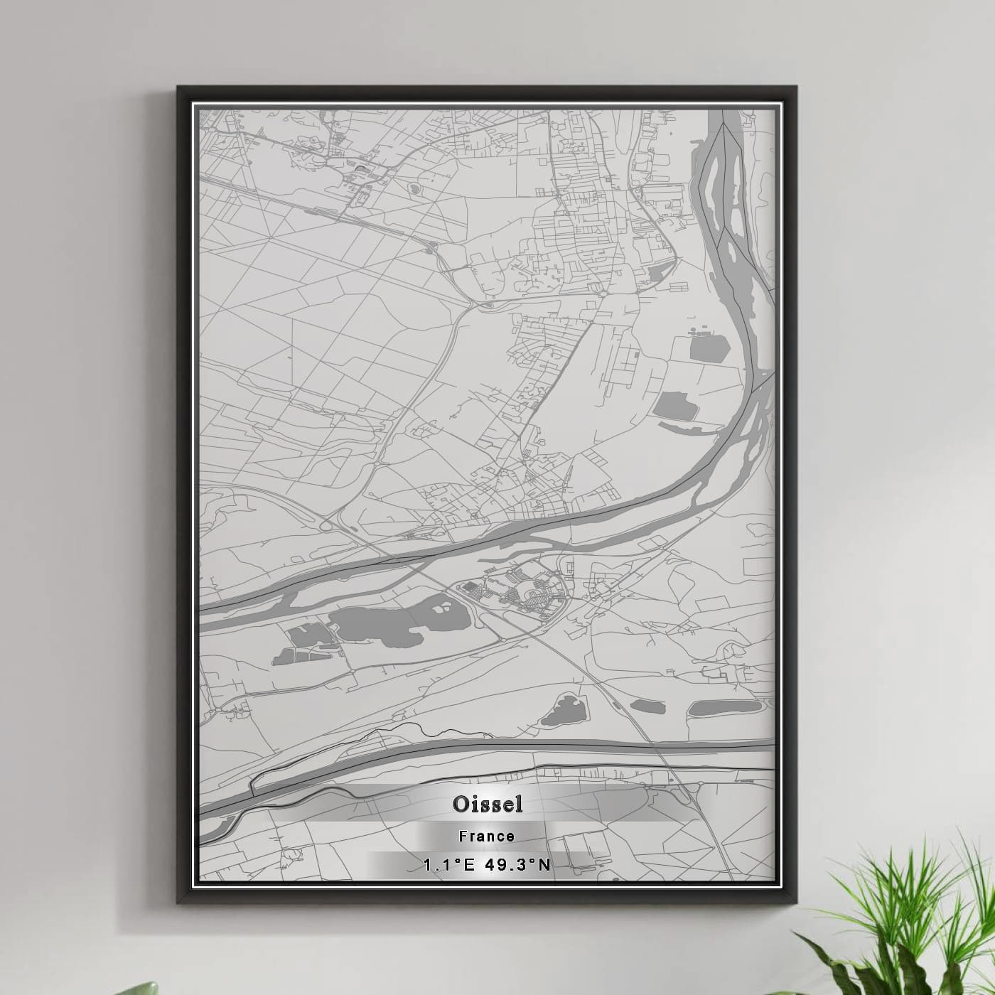 ROAD MAP OF OISSEL, FRANCE BY MAPBAKES