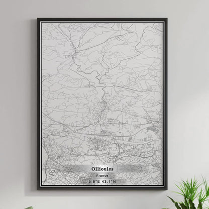 ROAD MAP OF OLLIOULES, FRANCE BY MAPBAKES