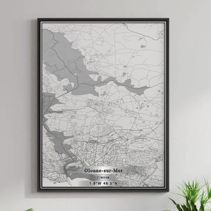 ROAD MAP OF OLONNE-SUR-MER, FRANCE BY MAPBAKES