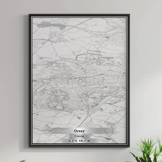 ROAD MAP OF ORSAY, FRANCE BY MAPBAKES