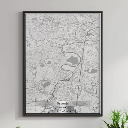 ROAD MAP OF OSTWALD, FRANCE BY MAPBAKES