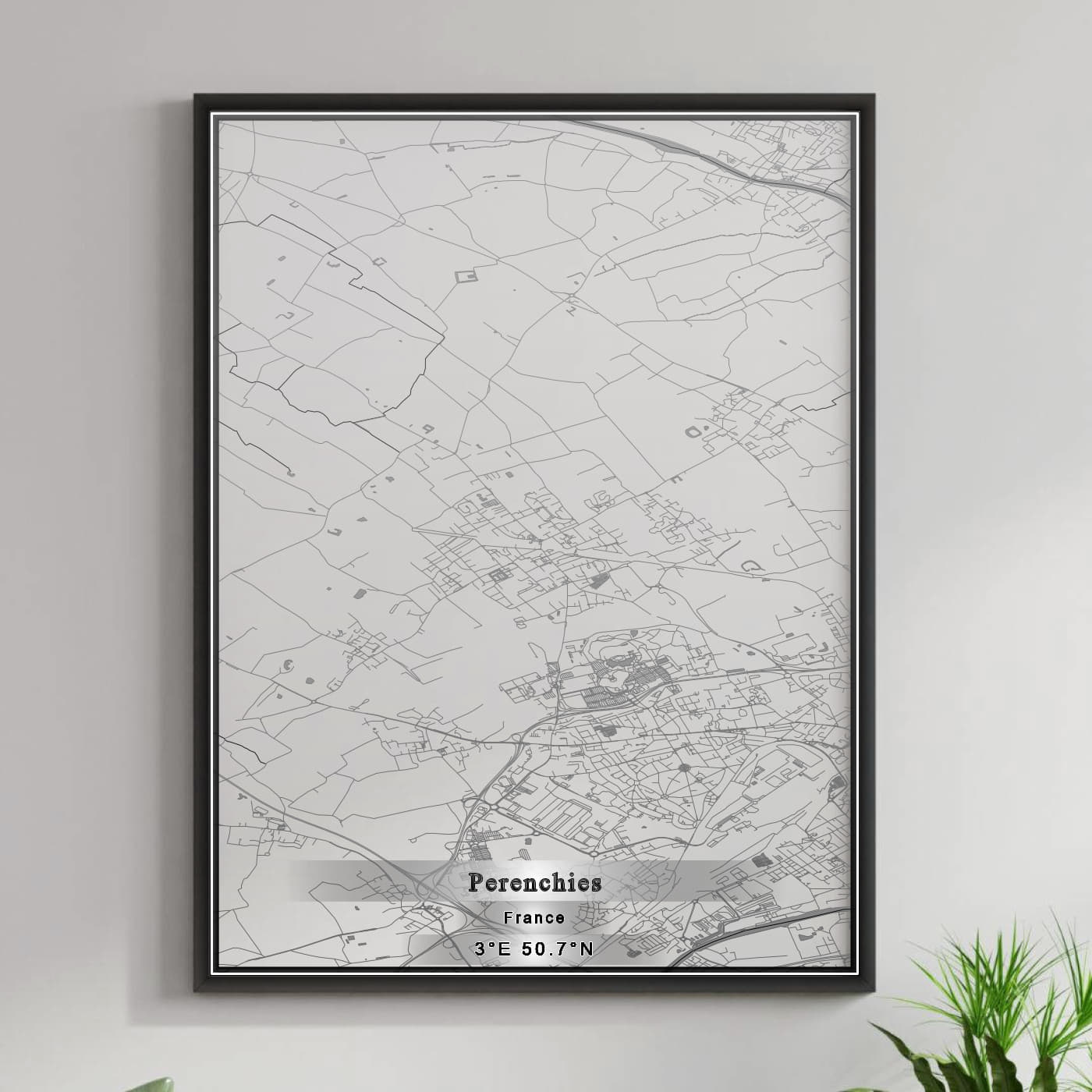 ROAD MAP OF PERENCHIES, FRANCE BY MAPBAKES