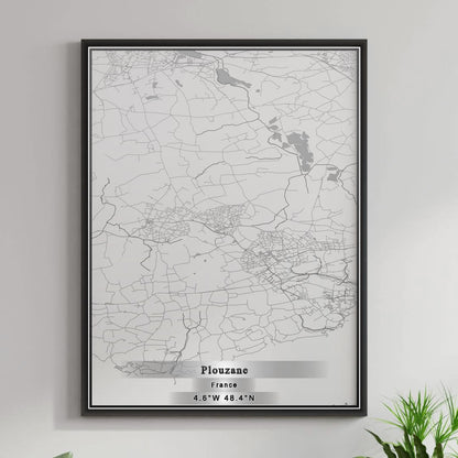 ROAD MAP OF PLOUZANE, FRANCE BY MAPBAKES