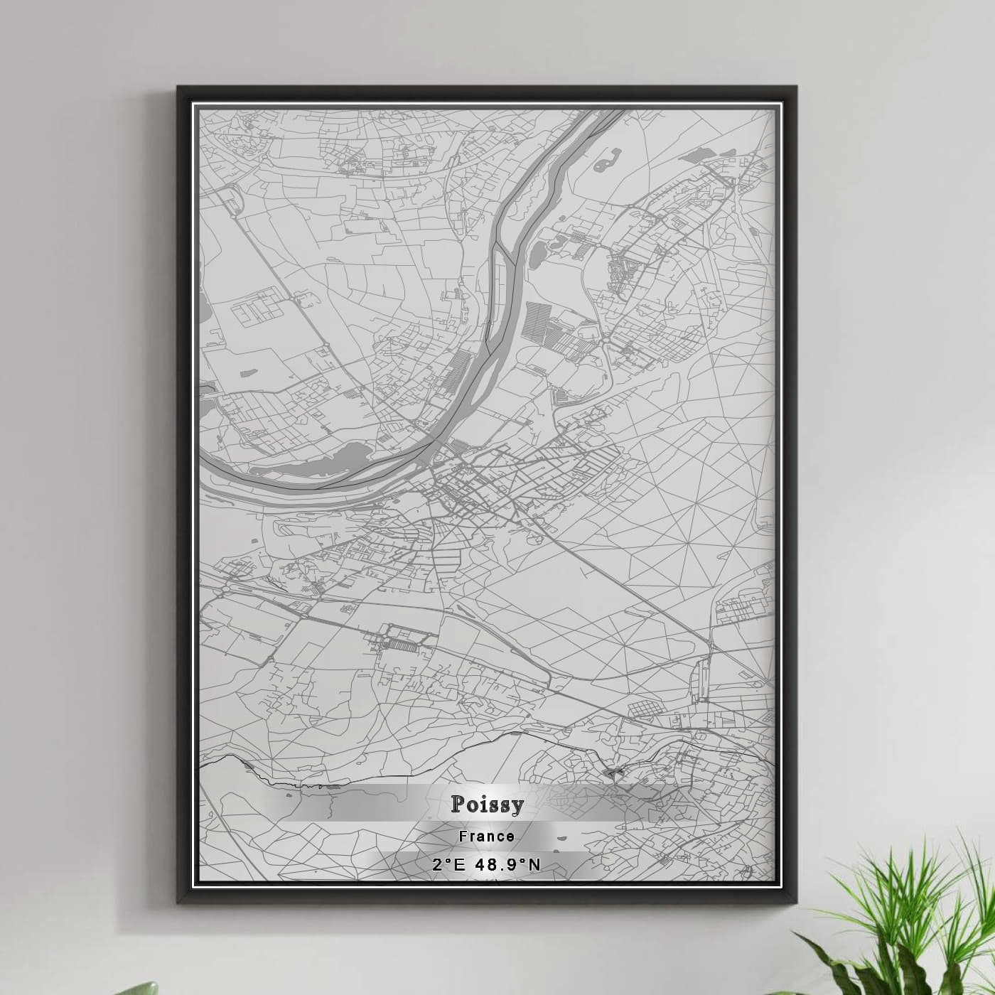 ROAD MAP OF POISSY, FRANCE BY MAPBAKES