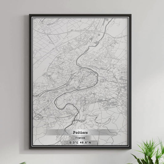 ROAD MAP OF POITIERS, FRANCE BY MAPBAKES