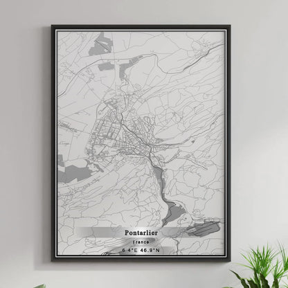 ROAD MAP OF PONTARLIER, FRANCE BY MAPBAKES