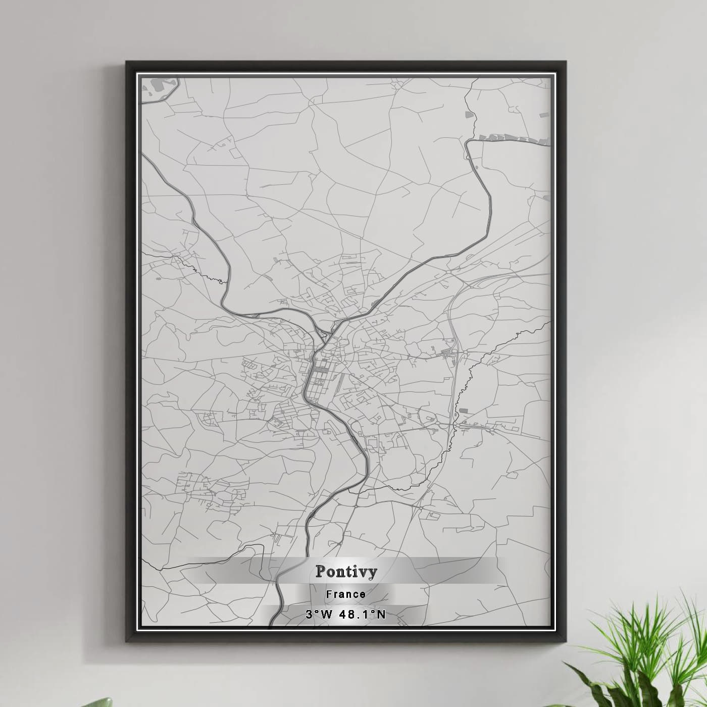 ROAD MAP OF PONTIVY, FRANCE BY MAPBAKES