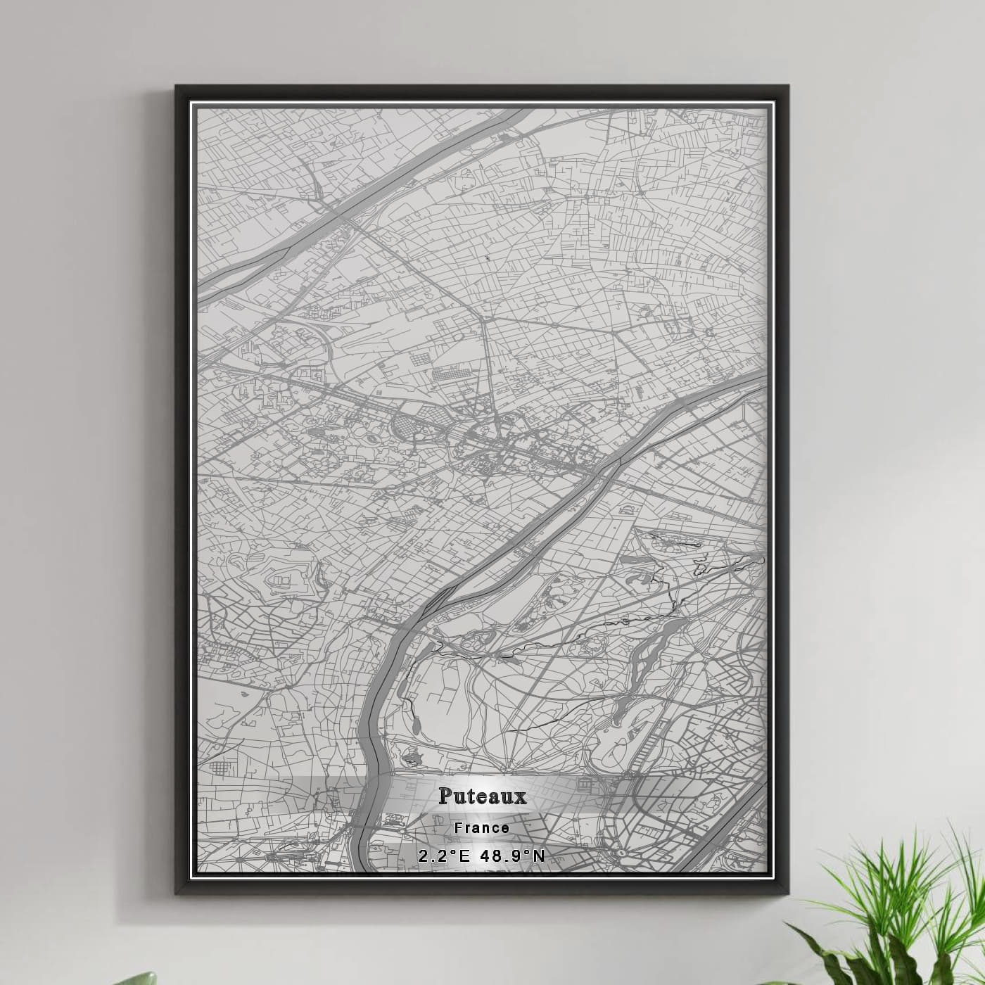 ROAD MAP OF PUTEAUX, FRANCE BY MAPBAKES