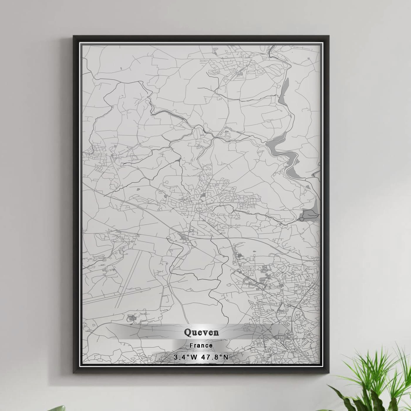 ROAD MAP OF QUEVEN, FRANCE BY MAPBAKES