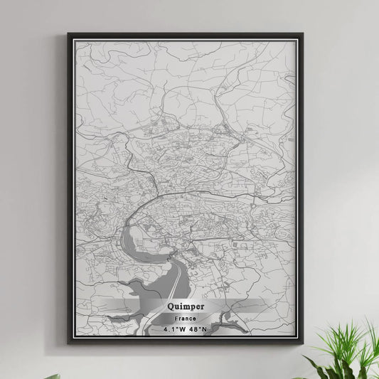 ROAD MAP OF QUIMPER, FRANCE BY MAPBAKES