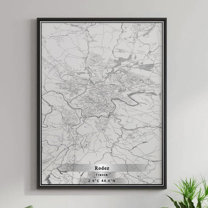 ROAD MAP OF RODEZ, FRANCE BY MAPBAKES