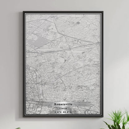 ROAD MAP OF ROMAINVILLE, FRANCE BY MAPBAKES