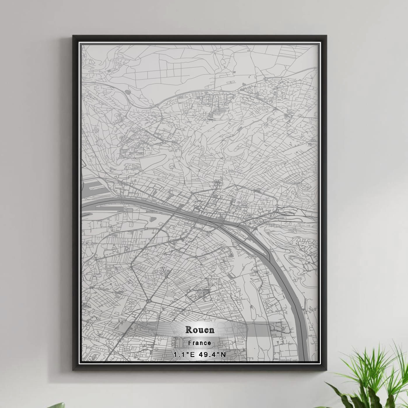 ROAD MAP OF ROUEN, FRANCE BY MAPBAKES