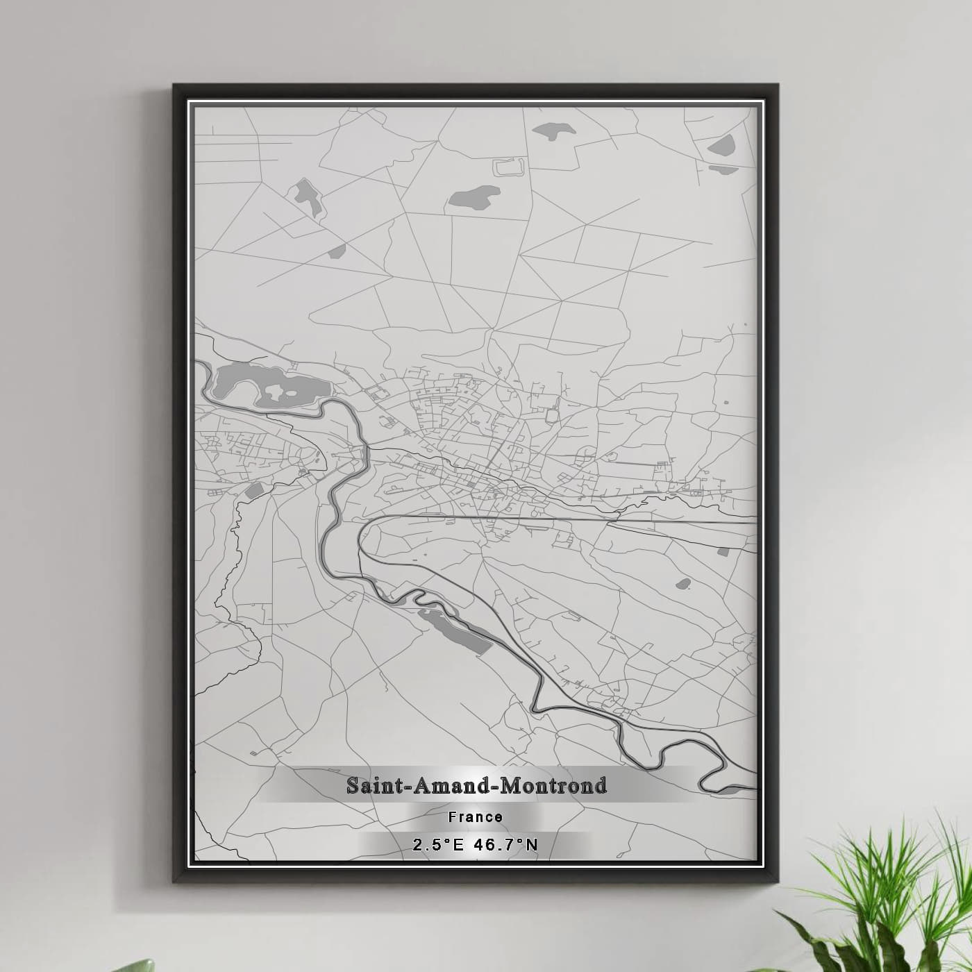 ROAD MAP OF SAINT-AMAND-MONTROND, FRANCE BY MAPBAKES