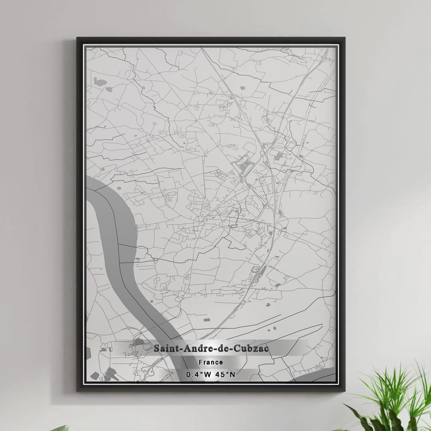 ROAD MAP OF SAINT-ANDRE-DE-CUBZAC, FRANCE BY MAPBAKES