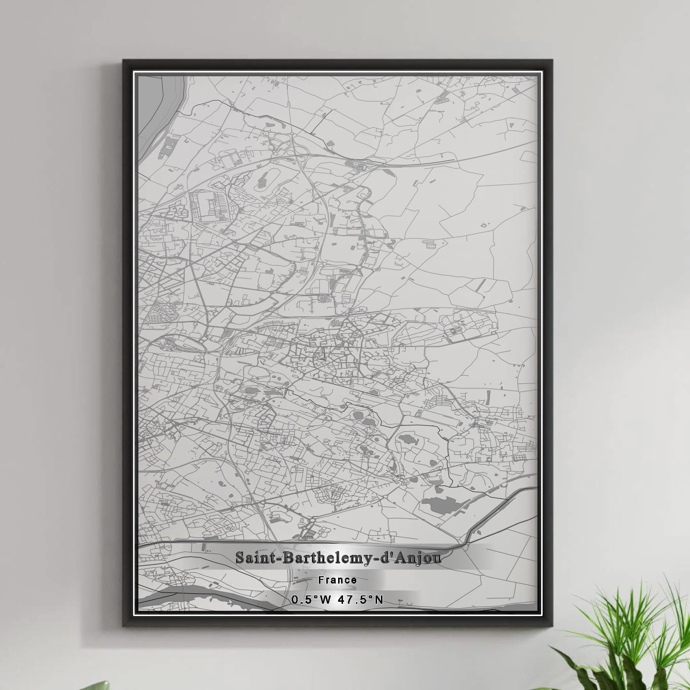 ROAD MAP OF SAINT-BARTHELEMY-D'ANJOU, FRANCE BY MAPBAKES