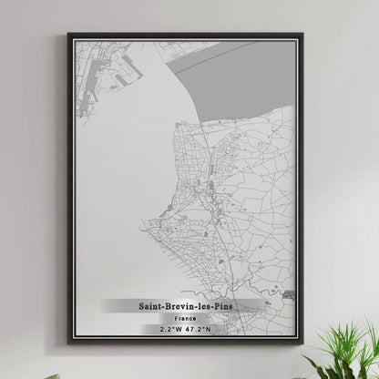 ROAD MAP OF SAINT-BREVIN-LES-PINS, FRANCE BY MAPBAKES