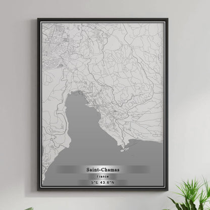 ROAD MAP OF SAINT-CHAMAS, FRANCE BY MAPBAKES